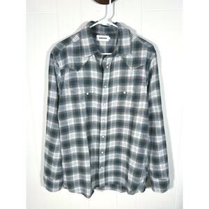 Taylor Stitch Men's 38 Long Sleeve Plaid Pearl Snap Western Shirt Organic Cotton